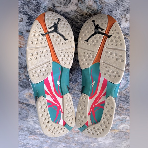 Jordan 8 Retro South Beach Shoes Black White Pink Teal - Size 12 - Picture 14 of 14